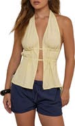 Motel Kaytia Split Front Halter Top