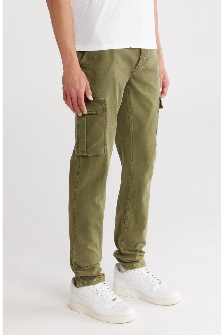 Slim Fit Brushed Cotton Stretch Twill Cargo Pants, Alternate, color, GREEN