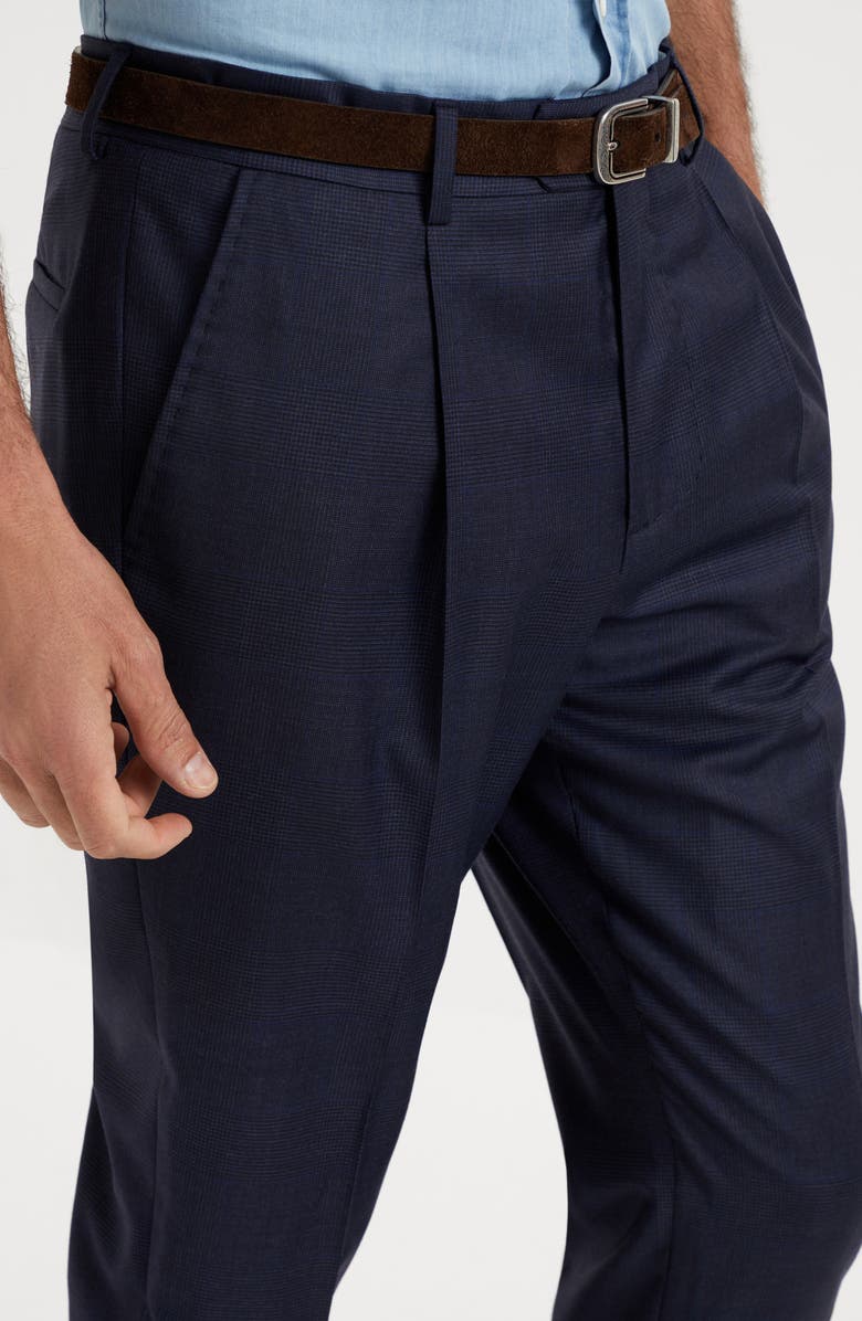 Brunello Cucinelli Prince of Wales trousers, Alternate, color, Blue
