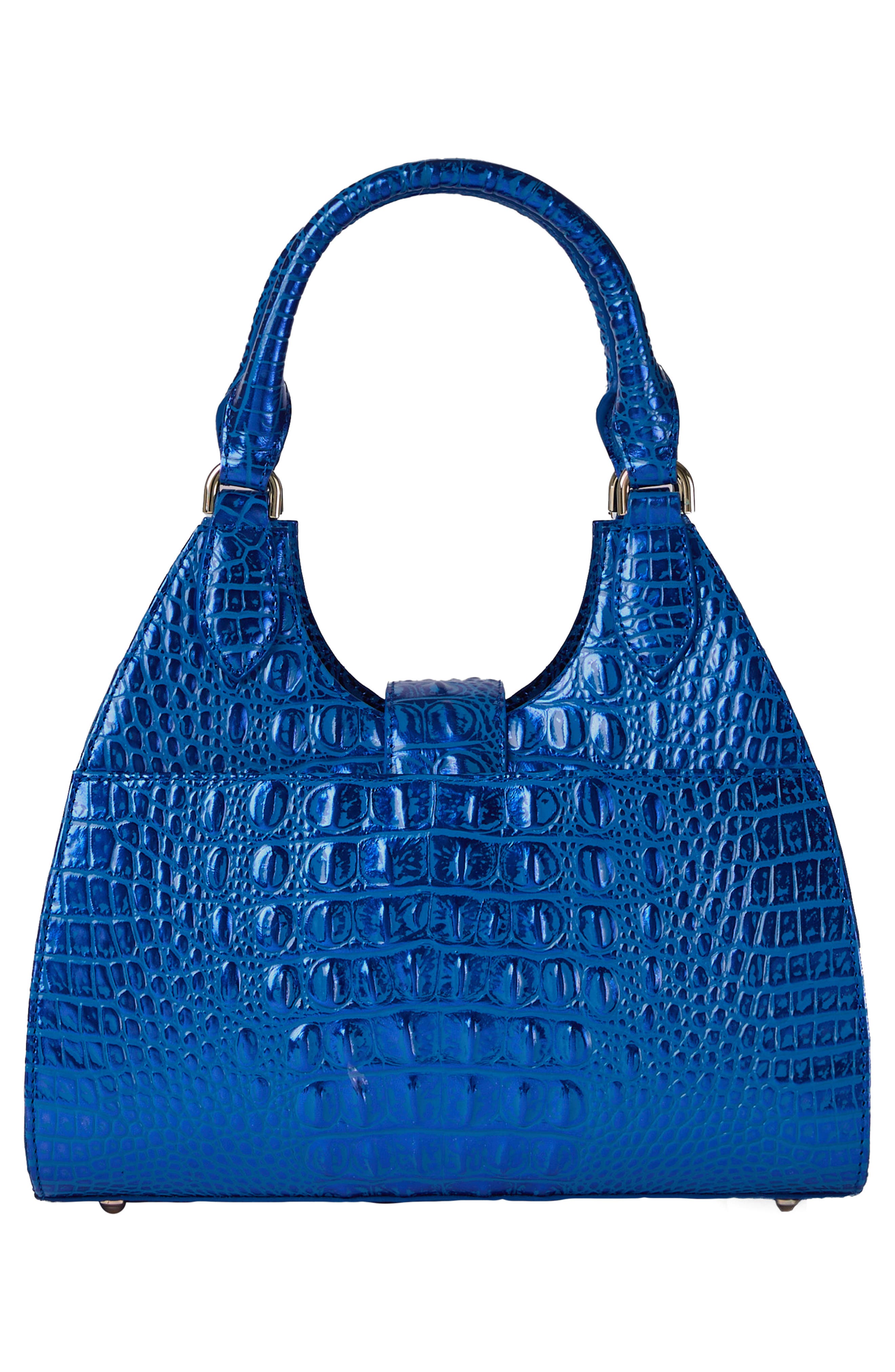 Brahmin Adrian Croc Embossed Leather Shoulder Bag, Alternate, color, 