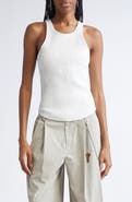 Alexander Wang Racerback Stretch Cotton Rib Tank