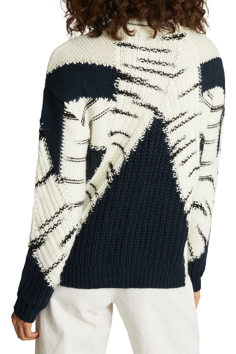 Tiffany Animal Pattern Sweater, Alternate, color, NAVY