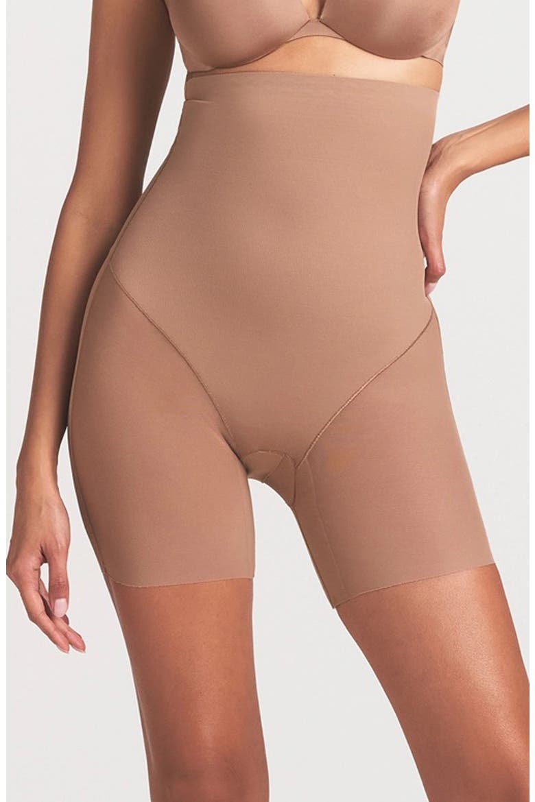 Powermesh Zoned High Waisted Shorts, Main, color, SIENNA