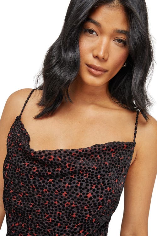 Warehouse Spot Devore Cowl Neck Maxi Dress In Multi