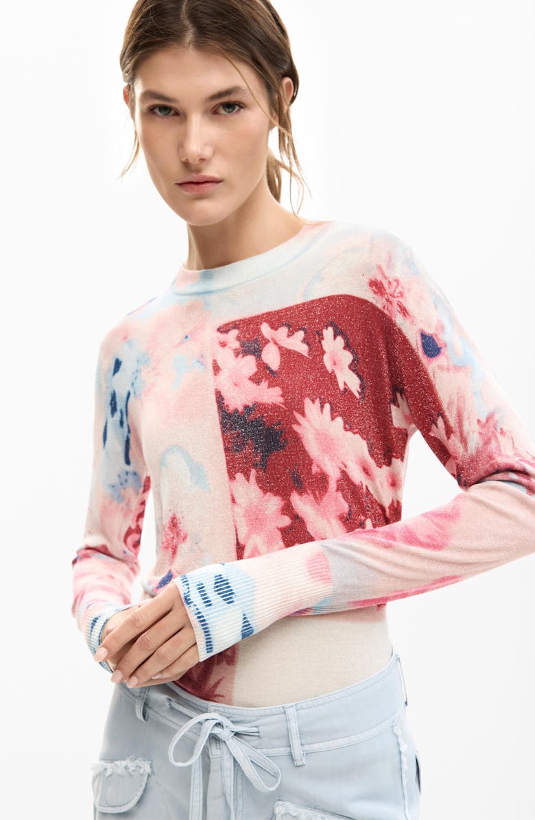 Desigual Fine Gauge Pullover, Alternate, color, Pink
