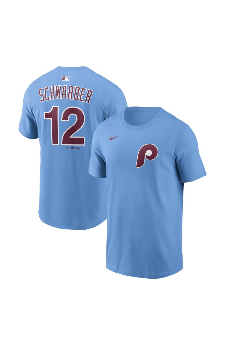 Nike Men's Nike Kyle Schwarber Light Blue Philadelphia Phillies Name & Number T-Shirt, Main, color, Light Blue