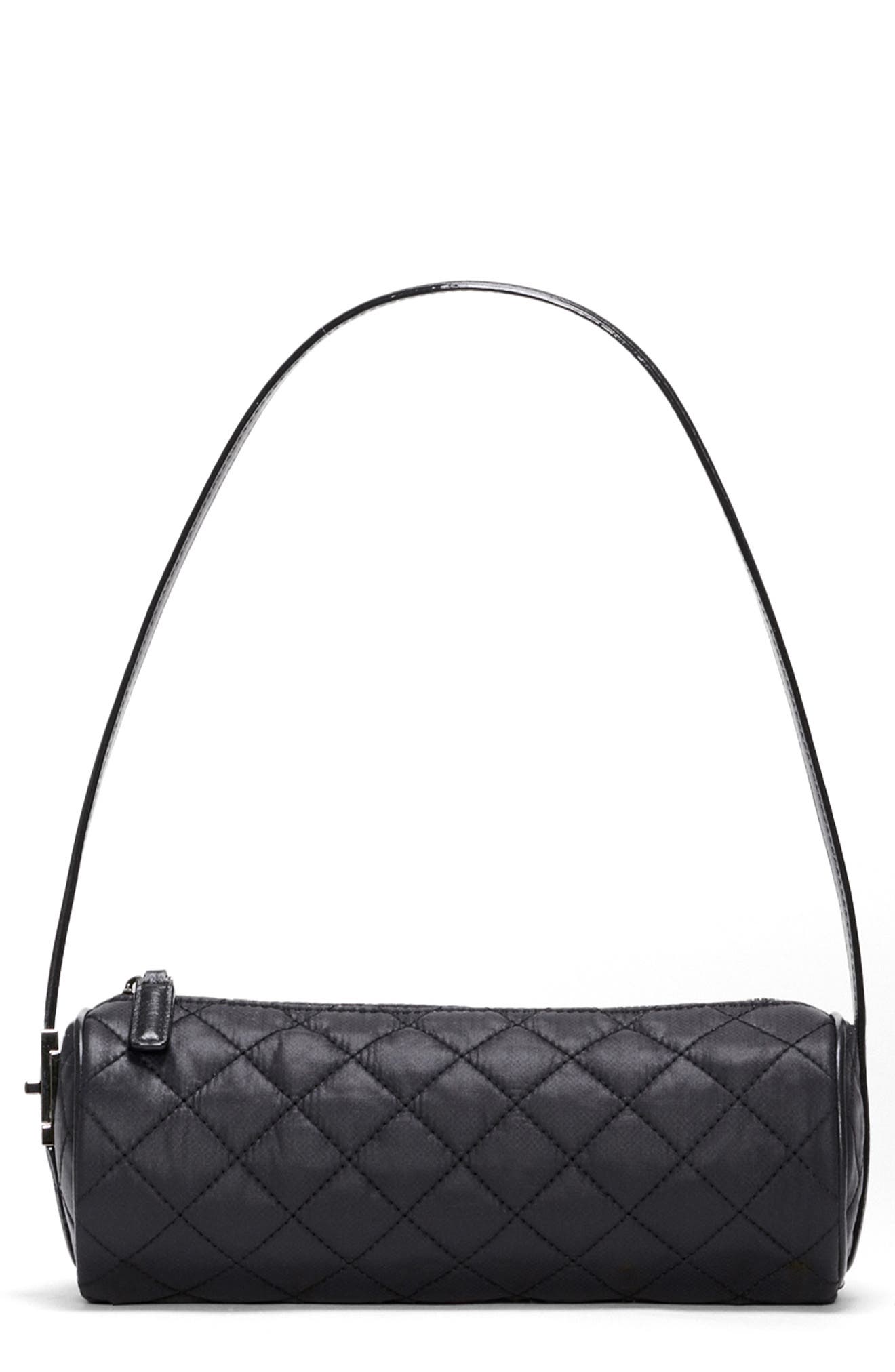 Astor Cylinder Nylon Shoulder Bag, Main, color, BLACK