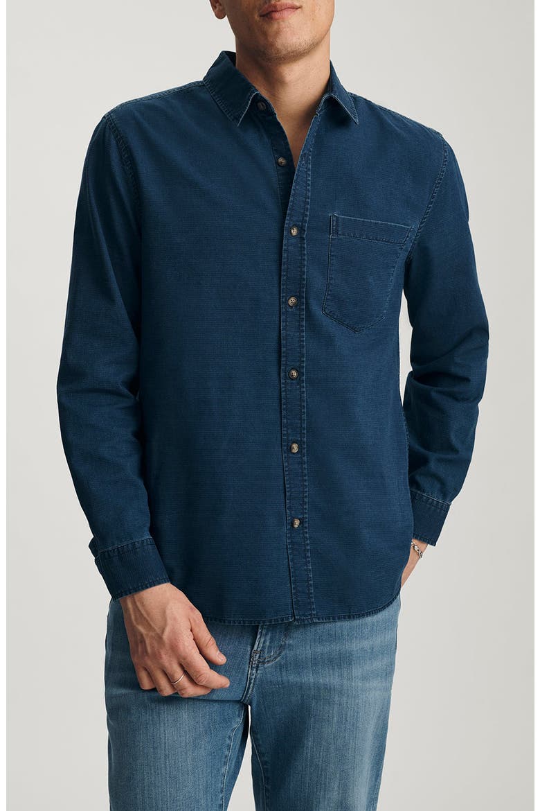 Denim Button-Up Shirt, Main, color, INDIGO