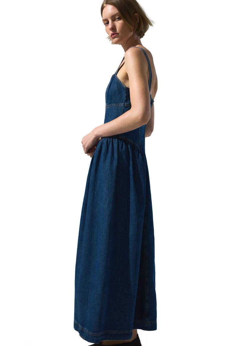 Flared-skirt Denim Dress, Alternate, color, Denim blue