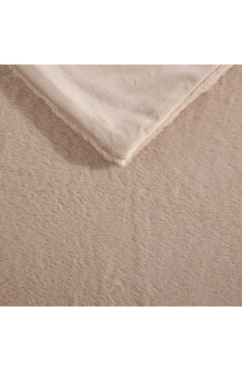 Kenneth Cole Faux Fur Throw Blanket, Alternate, color, Beige