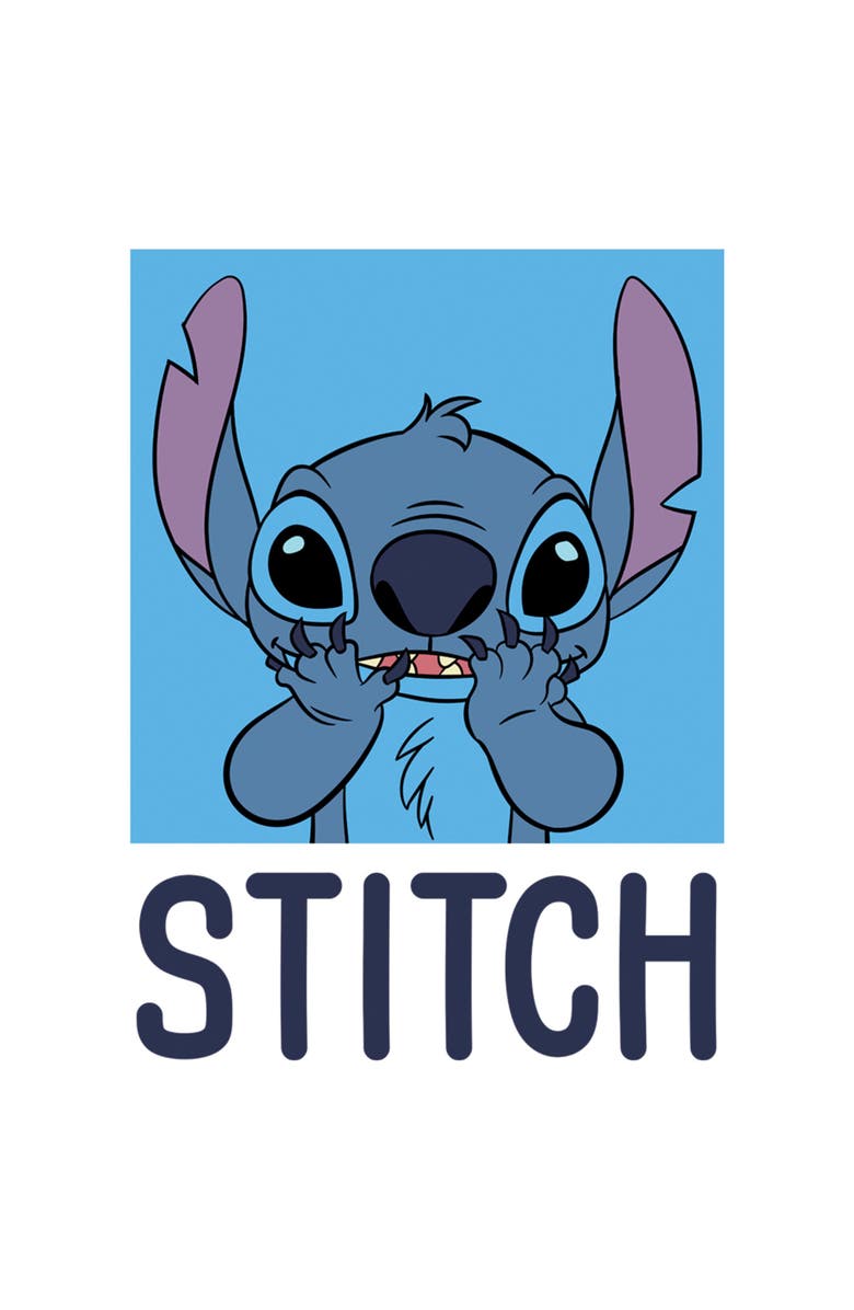 Lilo & Stitch Men's Lilo & Stitch Simple Blue Stitch Portrait Graphic T-Shirt, Alternate, color, White