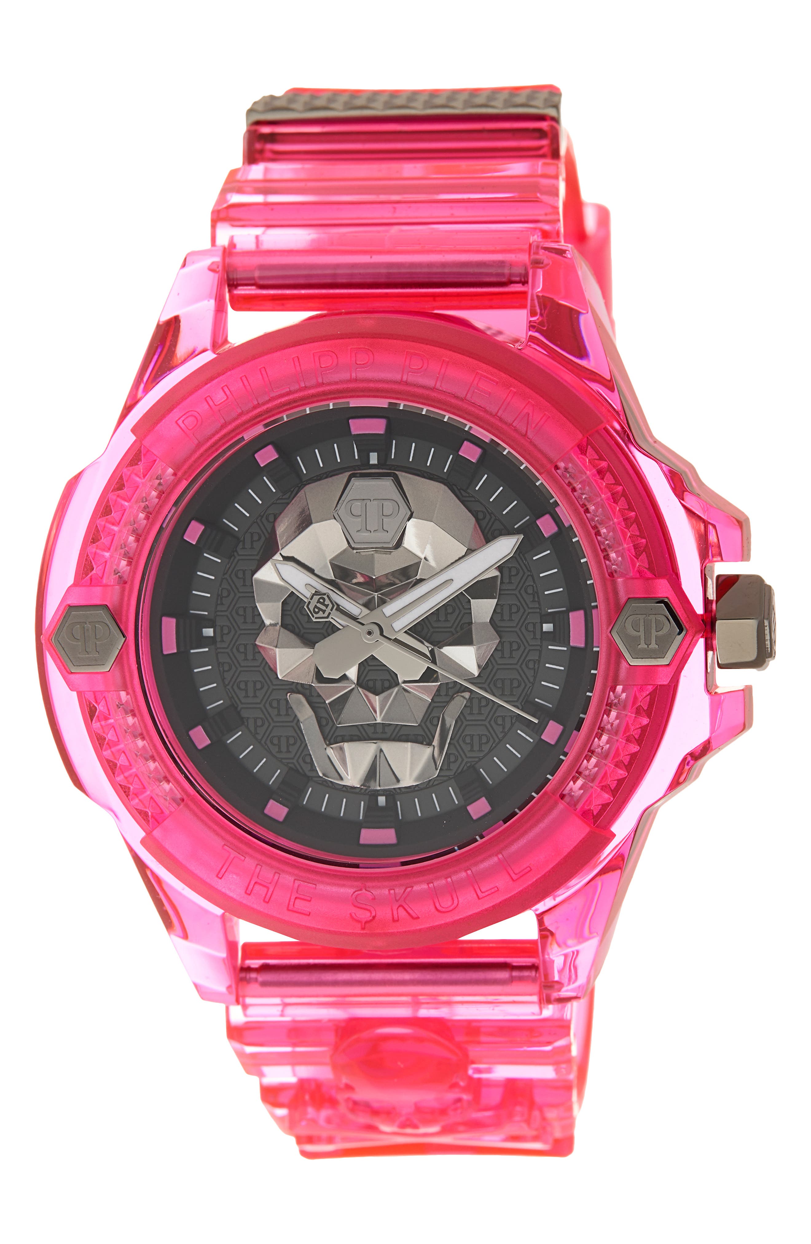 PHILIPP PLEIN The $kull Scuba Duba Silicone Strap Watch, 44mm