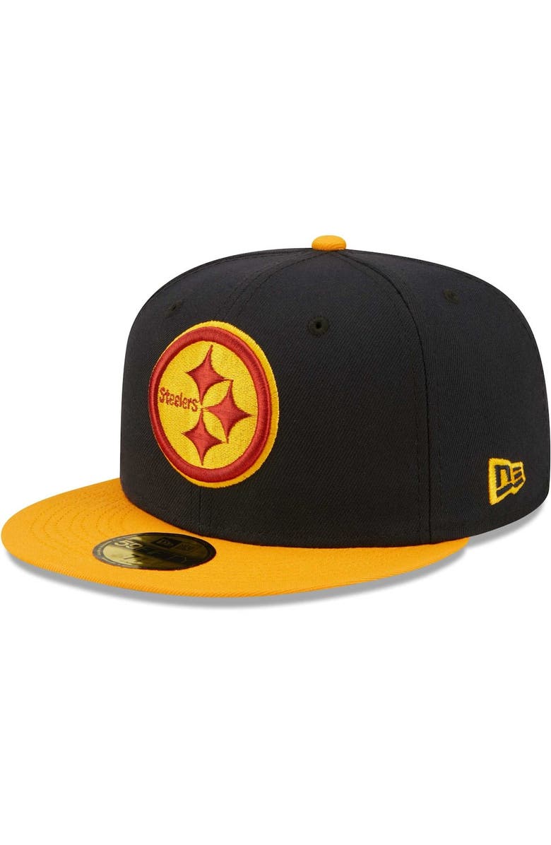 New Era Men's New Era Navy/Gold Pittsburgh Steelers 75th Anniversary 59FIFTY Fitted Hat, Alternate, color, 
