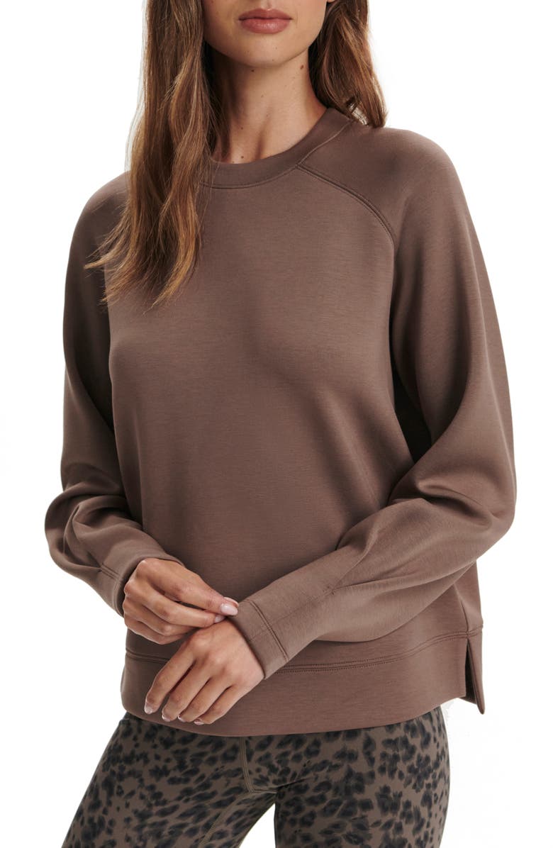Varley Zosia Midlayer Crewneck Sweatshirt, Main, color, Coffee Quartz