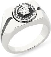 Versace Men's Enamel Medusa Signet Ring