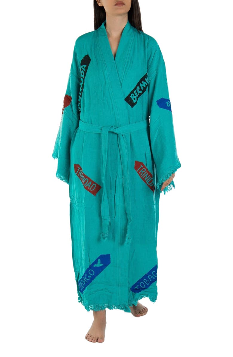 Forever & Always Shoes Arwen - Signage Pattern Handmade Cotton Robe Cover-Up, Alternate, color,