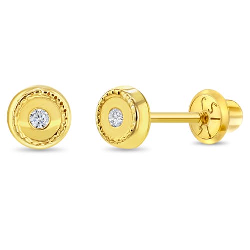 In Season Jewelry 14k Round Bezel Set Earrings In Gold