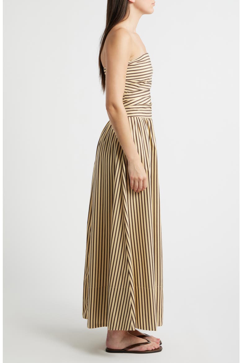 Vera Striped Strapless Cotton Maxi Dress, Alternate, color, CARMEN STRIPE-SAND CIDER