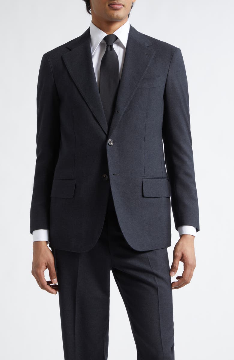 J. Mueser Hopsack Jacket, Main, color, Navy