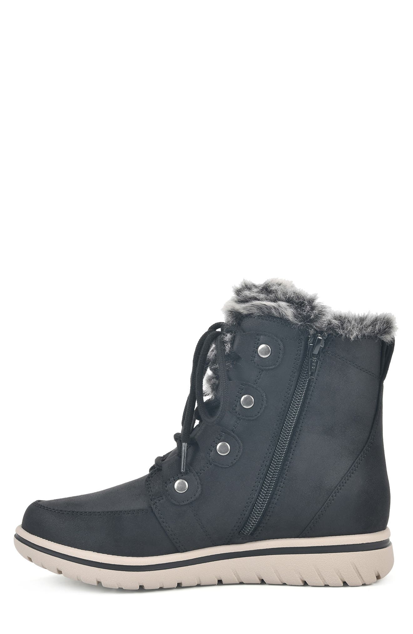 CLIFFS BY WHITE MOUNTAIN Faux Fur Lined Lace-Up Boot, Alternate, color, 