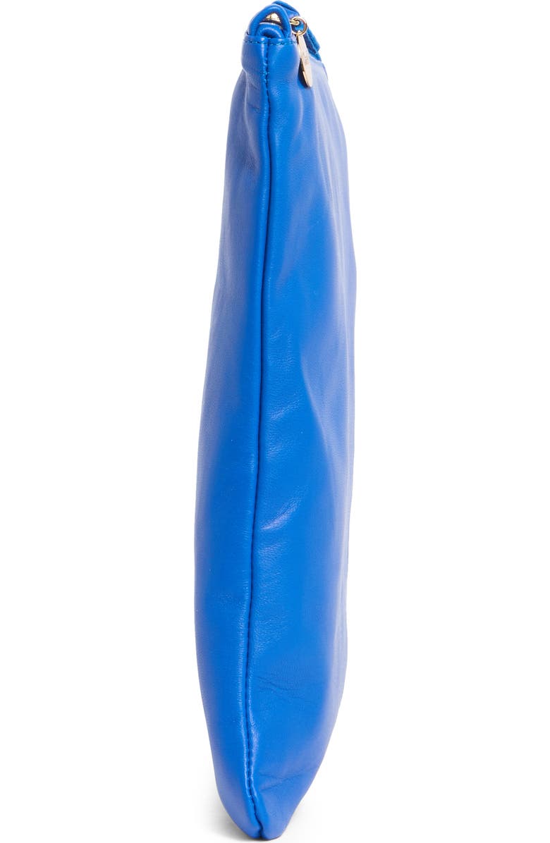 Clare V. L'et Leather Clutch, Alternate, color, Electric Blue