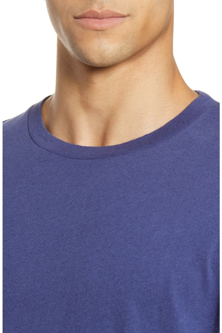 Cotton & Linen T-Shirt, Alternate, color, NAVY BLUE