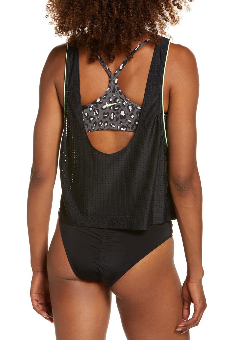 Cheetah Convertible Tankini Top, Alternate, color, BLACK