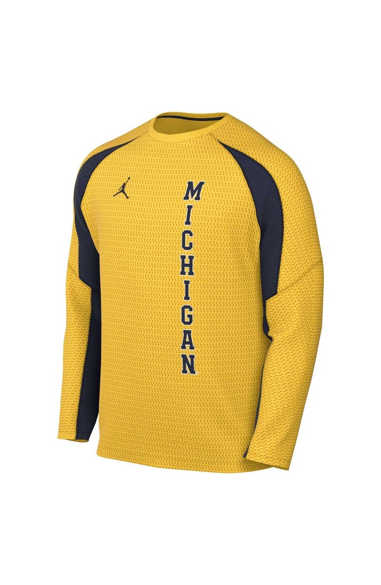 Jordan Brand Men's Jordan Brand Maize Michigan Wolverines Basketball Shooting Raglan Long Sleeve T-Shirt, Alternate, color,