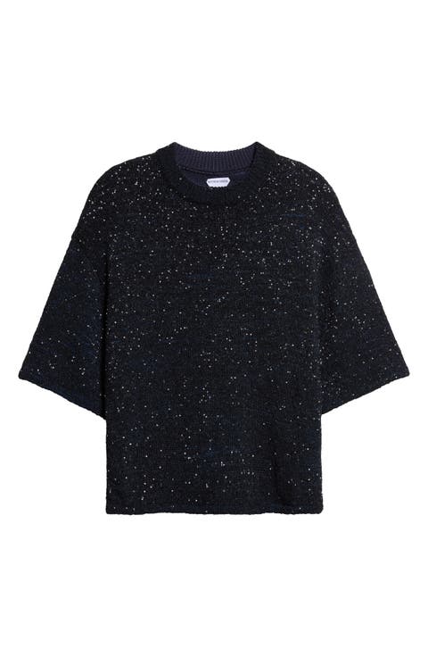 Fluid Sequins Knit T-Shirt