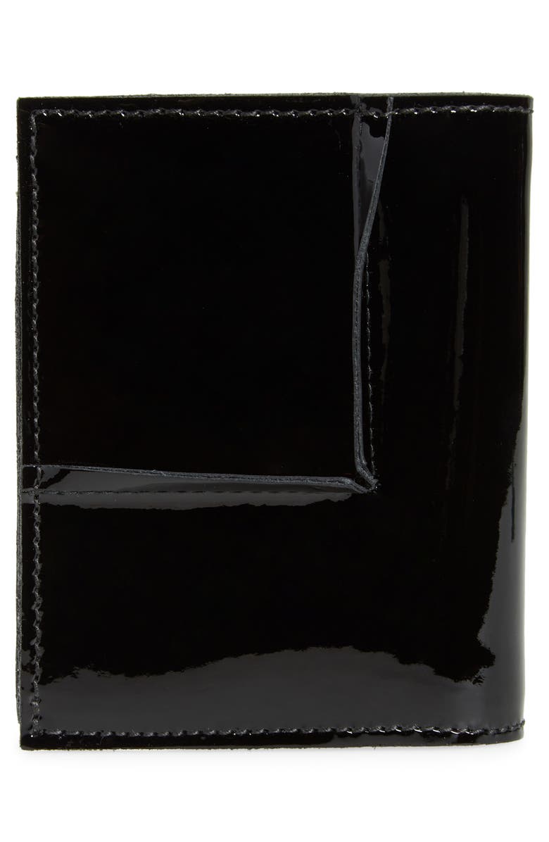 Comme des Garçons Wallets Reversed Corner Patent Leather Card Case, Alternate, color, Black