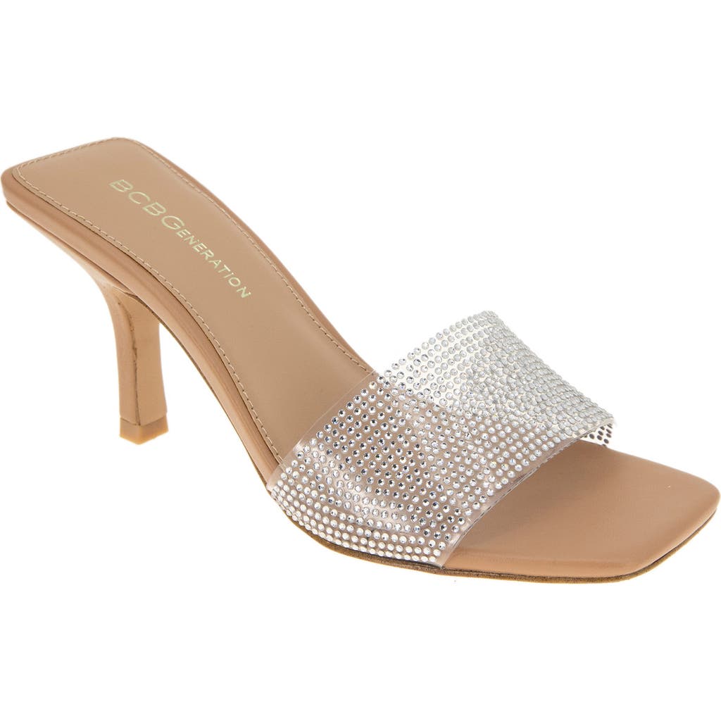 Bcbg Maxari Slide Sandal In Clear/tan