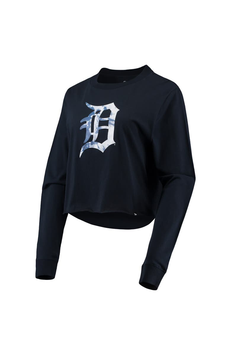 New Era Women's New Era Navy Detroit Tigers Baby Jersey Cropped Long Sleeve T-Shirt, Alternate, color, 