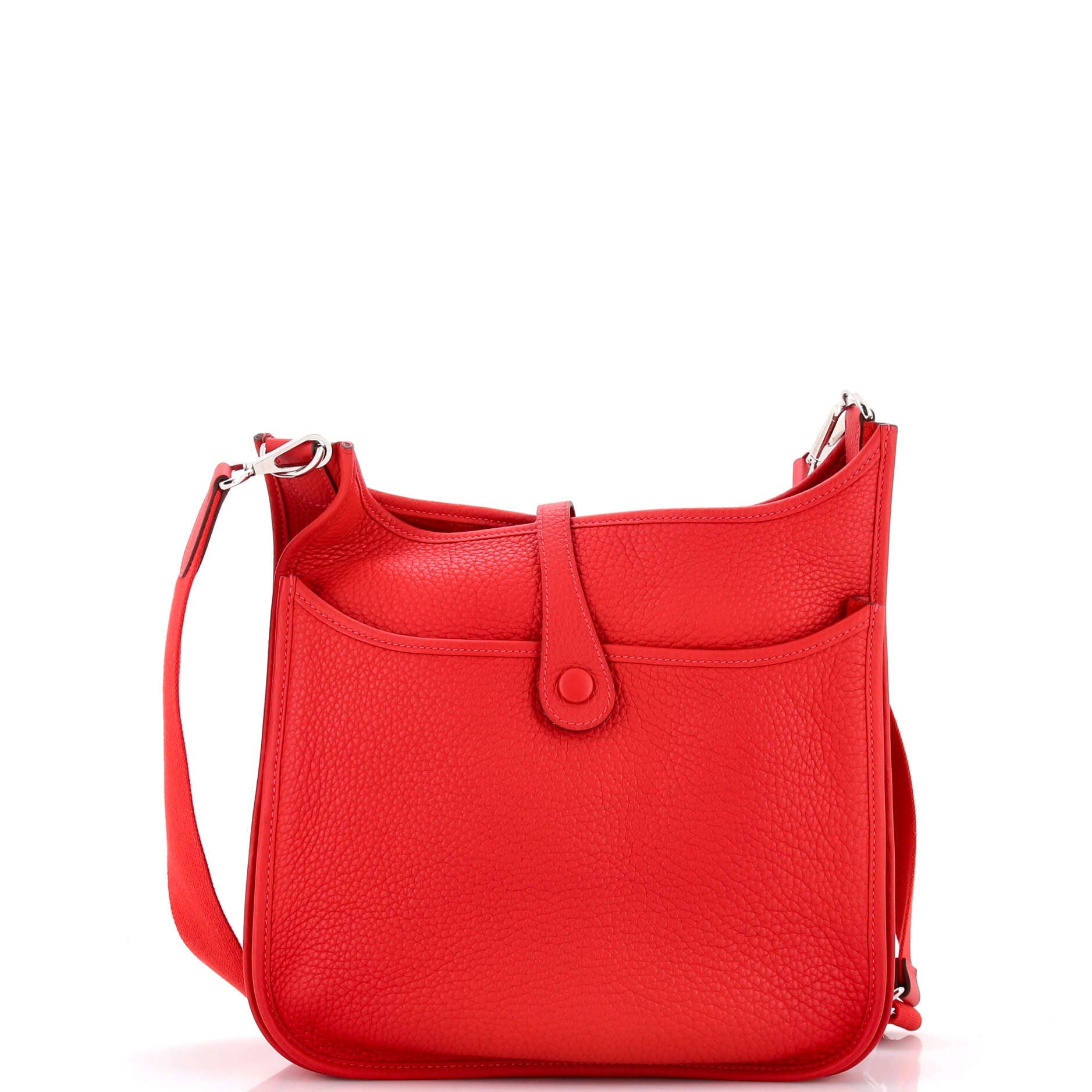 Pre-Owned Hermes Evelyne Bag Gen III Clemence PM, Alternate, color, Rouge Casaque