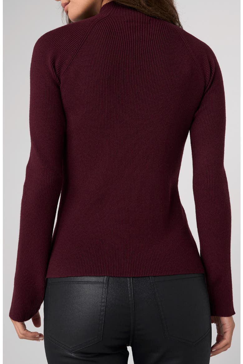 Mixed Rib Turtleneck Sweater, Alternate, color, DARK OXBLOOD
