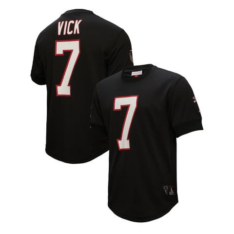 Men's Mitchell & Ness Michael Vick Black Atlanta Falcons Retired Player Name & Number Mesh Top