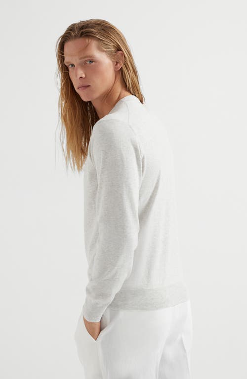 Brunello Cucinelli Light Grey Textured Sweater In Fog