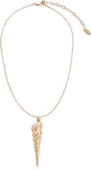 Ettika Long Conch Shell Pendant Necklace