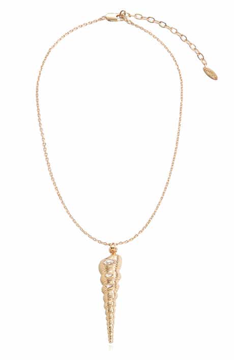 Ettika Long Conch Shell Pendant Necklace