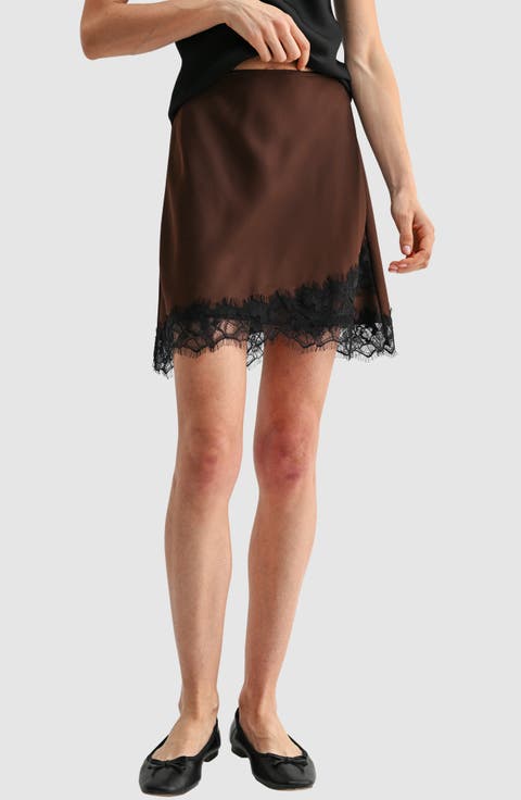 Lace Hem Miniskirt