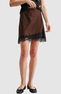 All in Favor Lace Hem Miniskirt