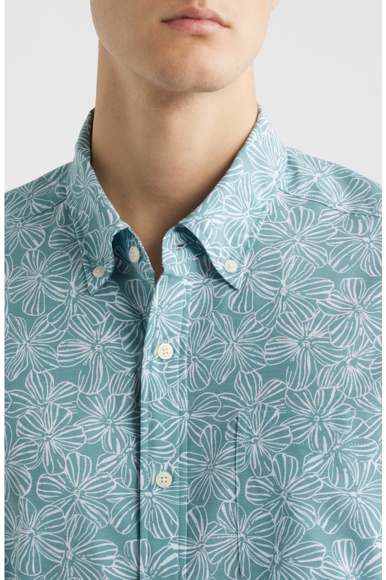 Mala Melia Short Sleeve Button-Down Sport Shirt, Alternate, color, GREEN
