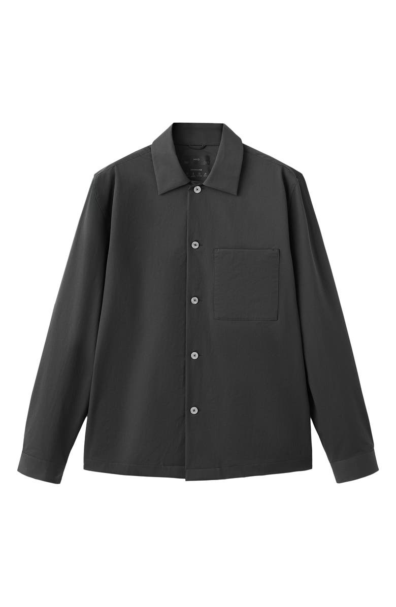 MANGO Woven Overshirt, Alternate, color, Dark Heather Grey