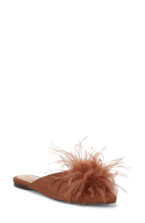 Khai Feather Flat Mule