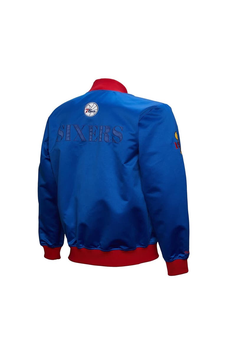 Men's Mitchell & Ness Royal Philadelphia 76ers Hardwood Classics Team OG 3.0 Lightweight Satin Full-Snap Jacket, Alternate, color, Royal