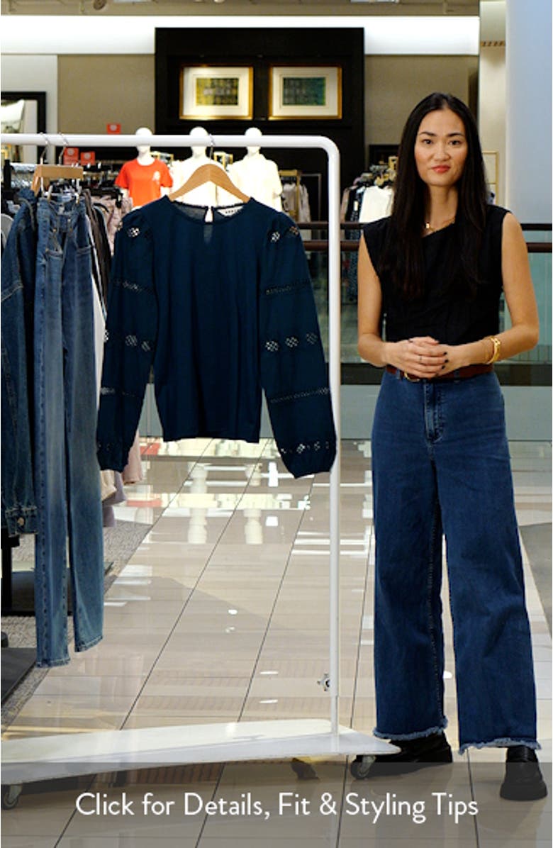 Millie Lace Inset Balloon Sleeve Top, sales video thumbnail