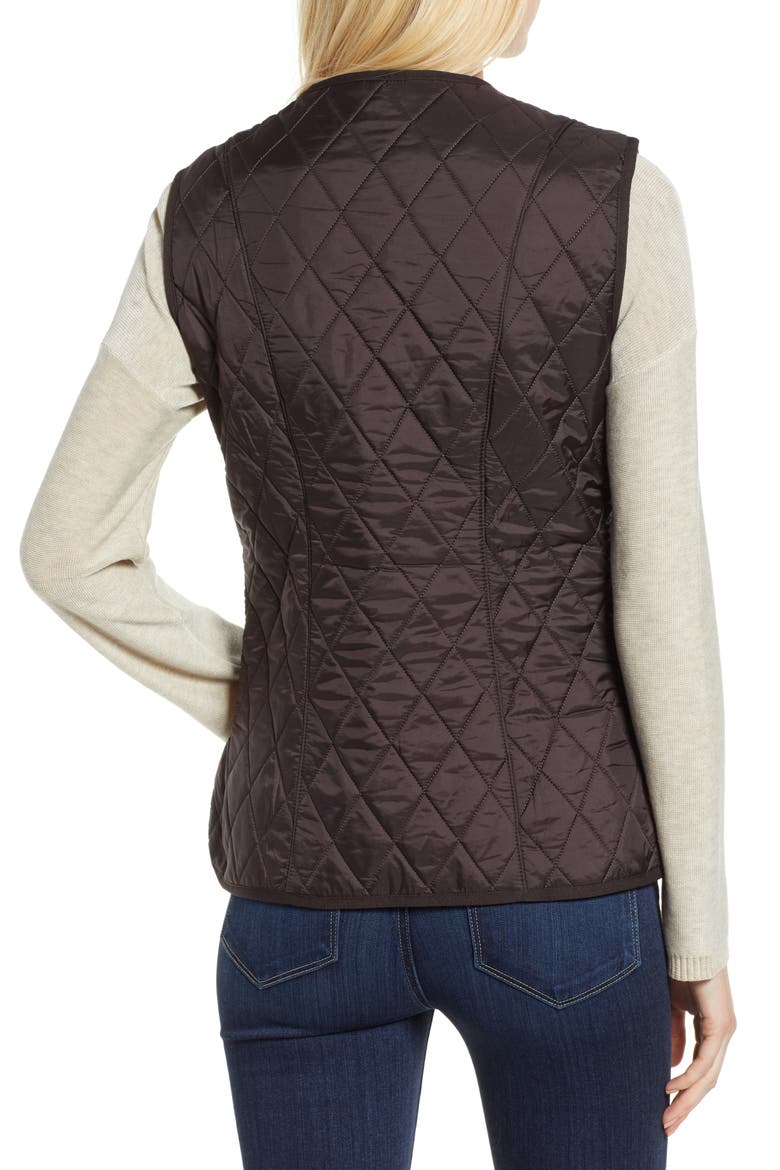 Betty Quilted Fleece Lined Vest, Alternate, color, BROWN