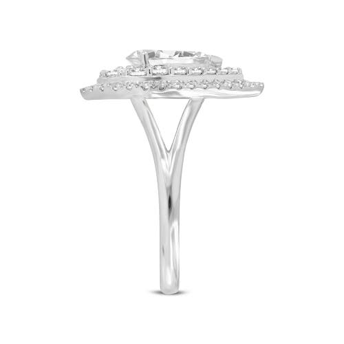 Luvmyjewelry Anisa 14k White Gold Pear Lab Grown Diamond Halo Engagement Ring In 14k White Gold