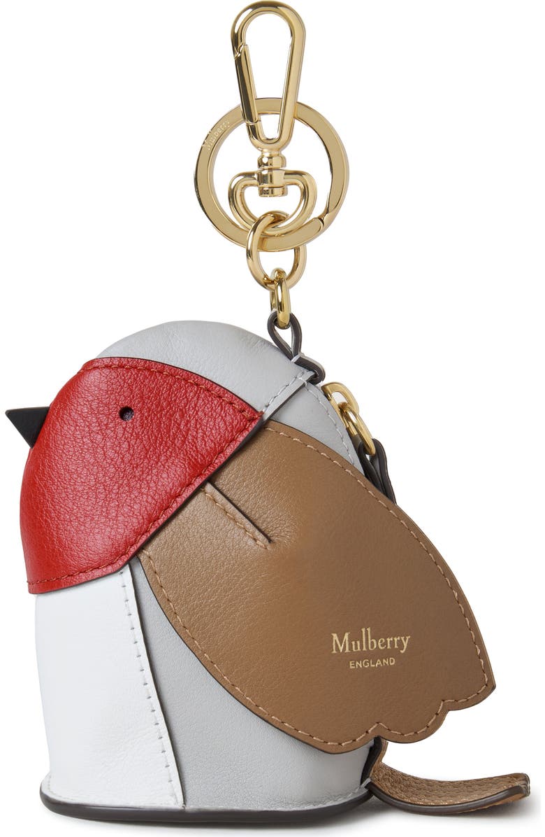 Mulberry Robin Pouch Keyring, Main, color,