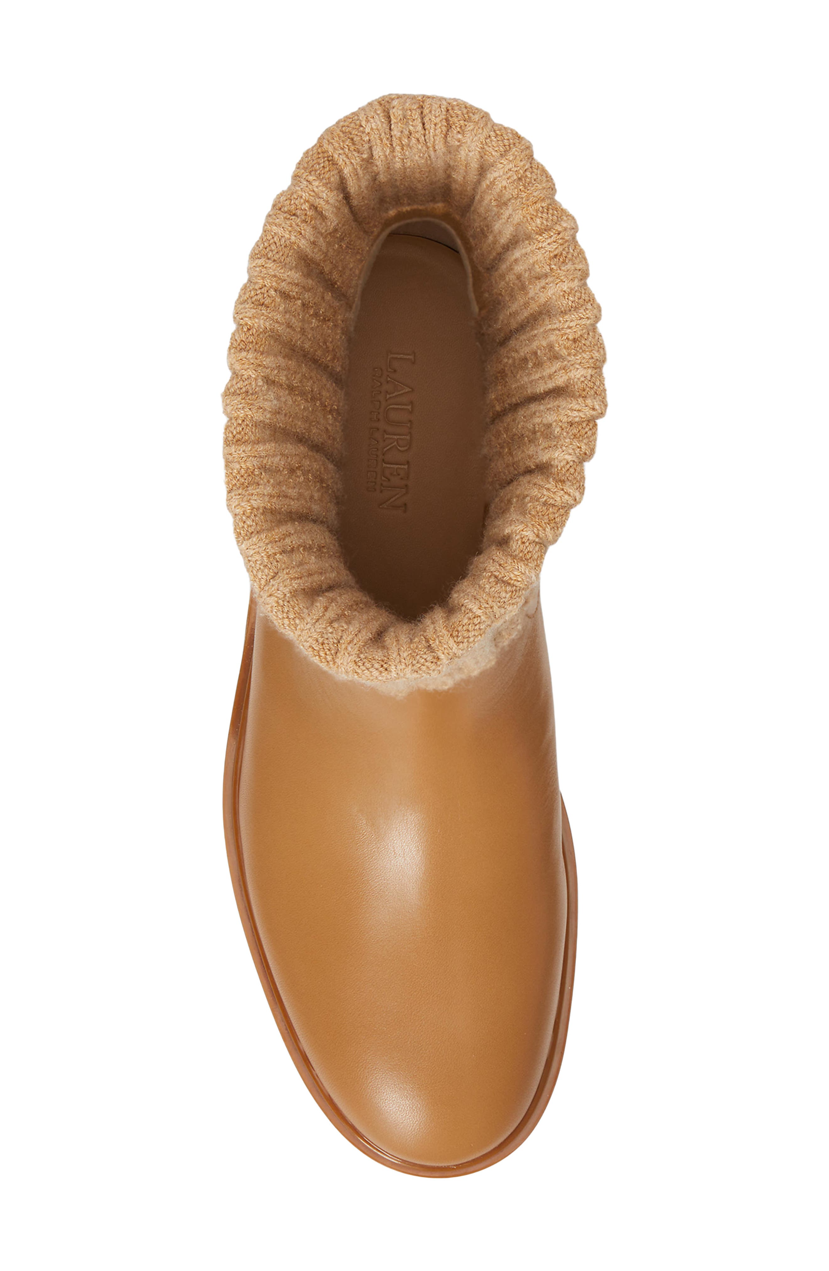 Allyson Leather Bootie, Alternate, color, CAMEL
