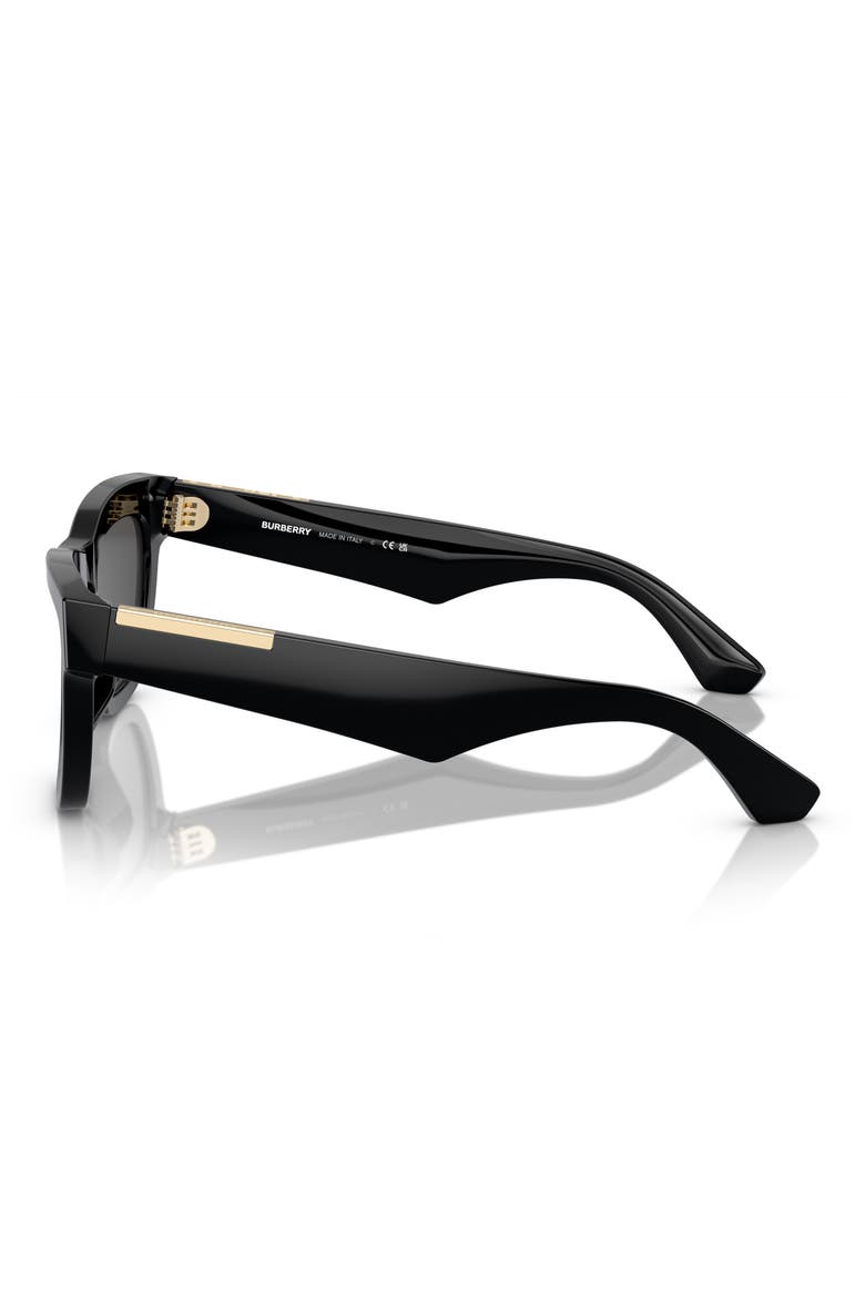 52mm Square Sunglasses, Alternate, color, BLACK